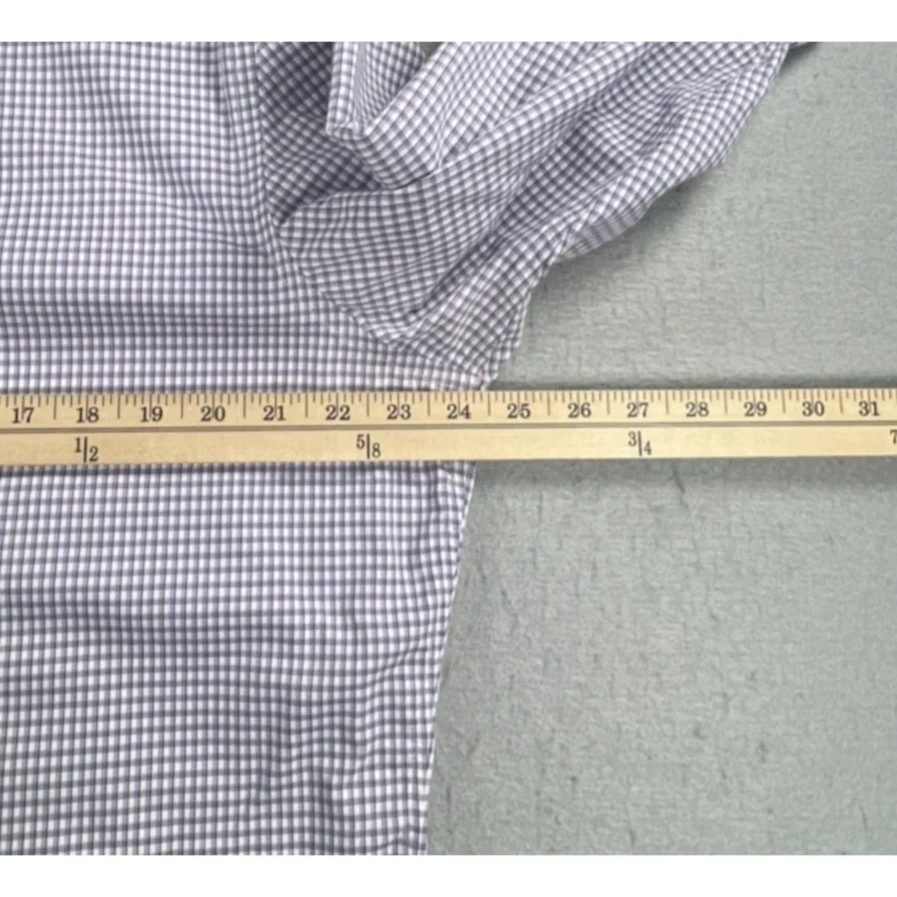 Banana Republic Mens XL Purple Check Non-Iron Tailored Slim Fit Dress Shirt LS